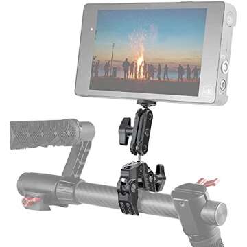 ULANZI Super Clamp Camera Clamp Mount Monitor 360° Ballhead Magic Arm Double Ball Head Adapter with 1/4"-20 & 3/8"-16 Thread ST-07 Phone Tripod Mount