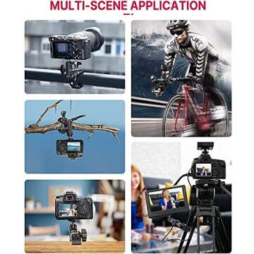 ULANZI Super Clamp Camera Clamp Mount Monitor 360° Ballhead Magic Arm Double Ball Head Adapter with 1/4"-20 & 3/8"-16 Thread ST-07 Phone Tripod Mount