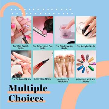 Beetles Nail Foil Glue Gel 2 Bottles 15ML with 20PCS Flower Butterfly and Metal Foil Stickers Set Nail Transfer Glues Manicure Art DIY Nail, LED Lamp Required Soak Off