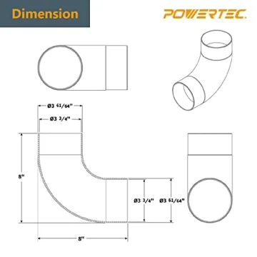 POWERTEC 4" Elbow Dust Collection Fitting for Woodworkers