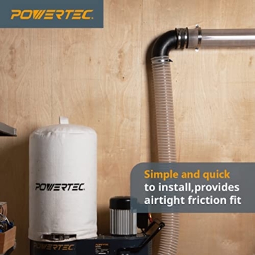 POWERTEC 4" Elbow Dust Collection Fitting for Woodworkers