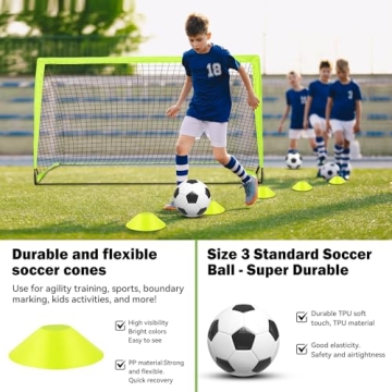Enmons Portable Soccer Goals with Complete Training Kit