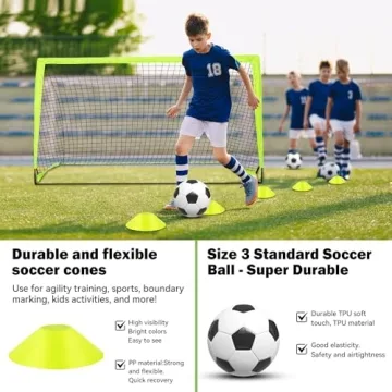 Enmons Portable Soccer Goals with Complete Training Kit