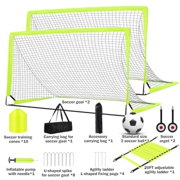 Enmons Portable Soccer Goals with Complete Training Kit