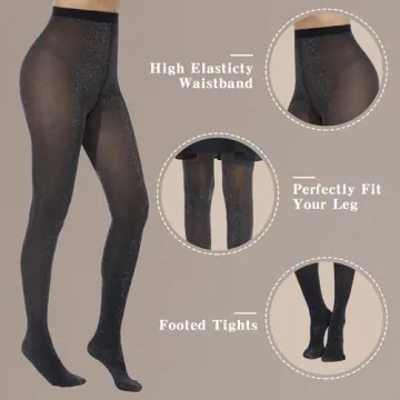 Stylish MANZI Sparkly Tights for Women - Comfortable & Versatile