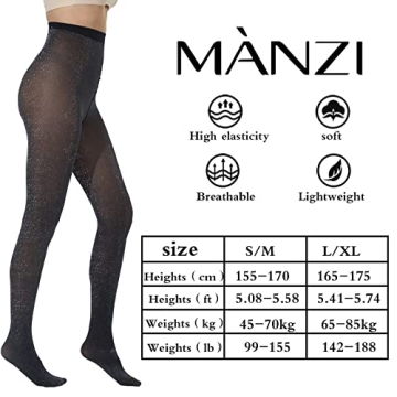 Stylish MANZI Sparkly Tights for Women - Comfortable & Versatile