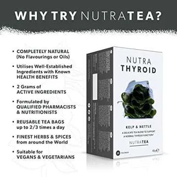 NUTRATHYROID - Thyroid Health Tea | Metabolism Tea - Providing Thyroid Support - Includes Kelp, Bladderwrack & Ashwagandha - 20 Enveloped Tea Bags - by Nutra Tea - Herbal Tea