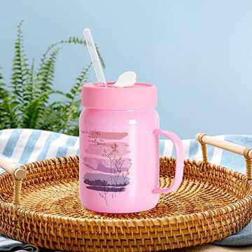 Customizable Pink Sublimation Glass Mason Jars 4 Pack