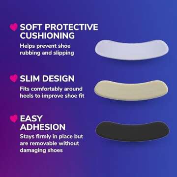 Dr. Scholl's® Love Your Heels & Flats Heel Liner Cushions, Helps Prevent Uncomfortable Shoe Rubbing at The Heel and Helps Prevent Shoe Slipping for Shoes That are Too Big, 3 Pair