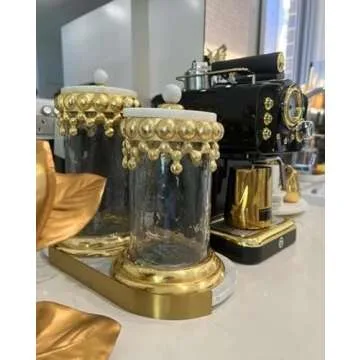Aspire Designs Gold Canister Set - Marble Kitchen Jars