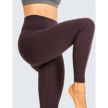CRZ YOGA Womens Brushed Naked Feeling Workout Leggings 25" - High Waisted Gym Compression Tummy Control Yoga Pants Arctic Plum Small