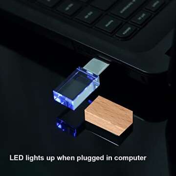Stylish 16GB Crystal USB 2.0 Flash Drive with LED Light - Perfect Gift for All Occasions!