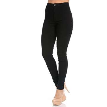 Super High Waisted Stretchy Skinny Jeans in Black,X-Large