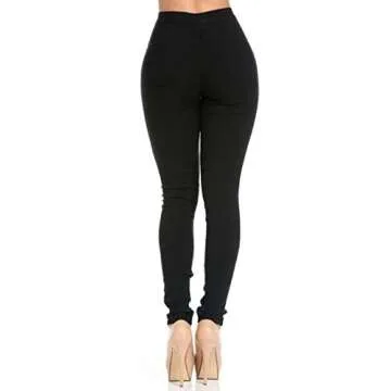 Super High Waisted Stretchy Skinny Jeans Black
