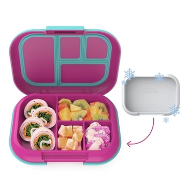 Bentgo Kids Chill Leak-Proof Lunch Box - Included Reusable Ice Pack Keeps Food Cold; 4-Compartment B...