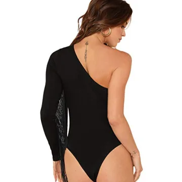 Verdusa Women's Fringe Trim Bodysuit Stylish Comfortable