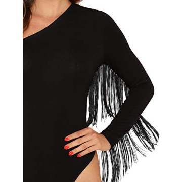 Verdusa Women's Fringe Trim Bodysuit Stylish Comfortable