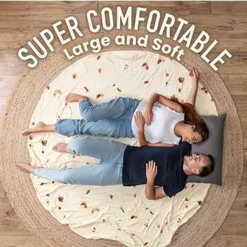 Zulay Kitchen Burrito Tortilla Throw Blanket - Giant Double-Sided Tortilla Blanket for Adult and Kids - 285 GSM Funny Soft Food Blanket - Flannel Round Taco Blanket - (80" Double Sided)