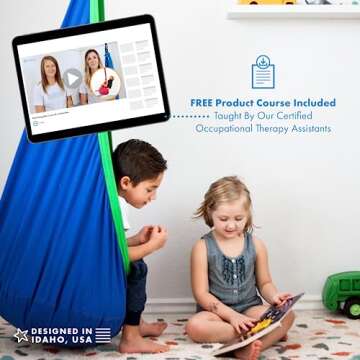 Harkla Sensory Swing for Kids - Soft Indoor Relaxation Pod