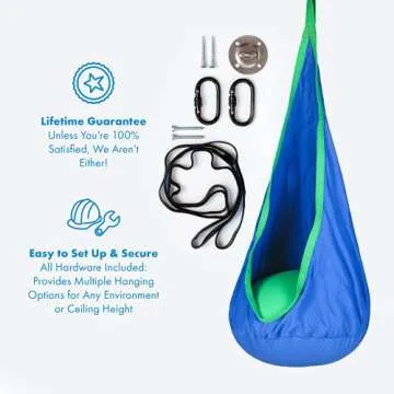 Harkla Sensory Swing for Kids - Soft Indoor Relaxation Pod