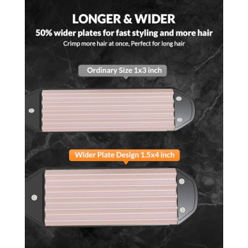 Dmriektu Hair Crimper Ceramic Plates Auto Shut-Off Dual Voltage