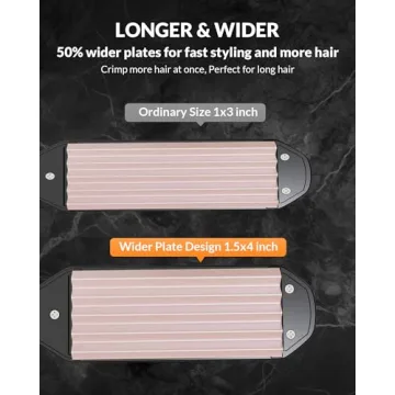 Dmriektu Hair Crimper Ceramic Plates Auto Shut-Off Dual Voltage