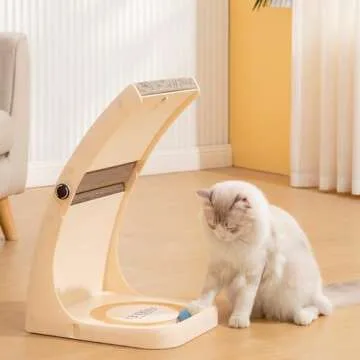 Eco-Friendly Open Cat Scratcher with Stylish Turntable Design