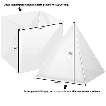 FUNSHOWCASE Pyramid Resin Epoxy Mold for Womens Jewelry Making, Polymer Clay, Soap Making, Cabochon ...