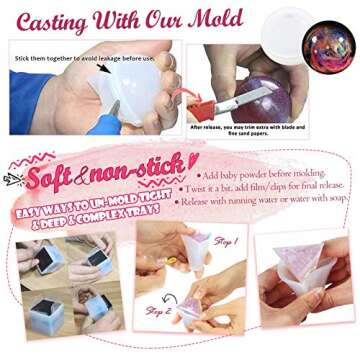 FUNSHOWCASE Pyramid Resin Epoxy Mold for Womens Jewelry Making, Polymer Clay, Soap Making, Cabochon Crystal Gemstone Crafting Projects Extra Large 6x6