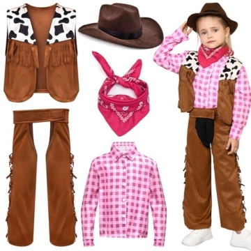 Tacobear Cowgirl Costume Set - Dress Up for Girls with Accessories
