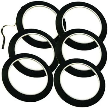 GoProver 6 Pack 3mm 1/8 inch Lightning Width Graphic Tape Whiteboard Tape Self Adhesive Chart Line Tape Grid Marking Tapes Gridding Tape Art Artist Tape, 108 Feet Feet Long per Roll