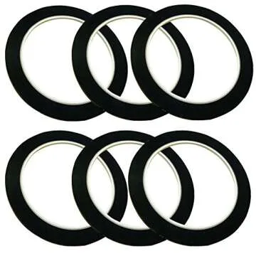 GoProver 6 Pack 3mm 1/8 inch Lightning Width Graphic Tape Whiteboard Tape Self Adhesive Chart Line Tape Grid Marking Tapes Gridding Tape Art Artist Tape, 108 Feet Feet Long per Roll