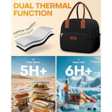 HOTOR Insulated Lunch Bag - Large, Durable, and Stylish
