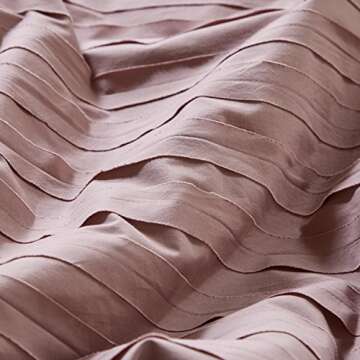 Stylish Raw-Edge Cotton Duvet Cover Set in Soft Plum