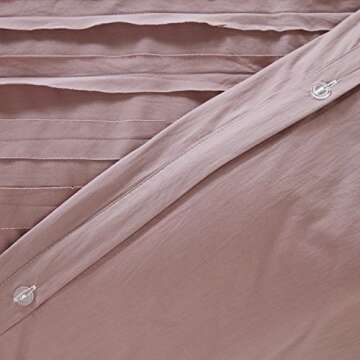 Stylish Raw-Edge Cotton Duvet Cover Set in Soft Plum