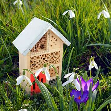 Niteangel Natural Wooden Insect Hotel, Garden Insect House for Ladybugs, lacewings, Butterfly, Bee, ...