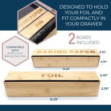 LandHome Bamboo Wrap Dispenser - Eco-Friendly Kitchen Storage