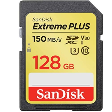SanDisk Extreme Plus 128GB SDXC UHS-I Card for 4K Video and Durability