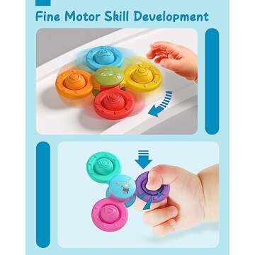 Lehoo Castle Toddler Bath Toys - Silicone Spinners for 1+ Year Olds
