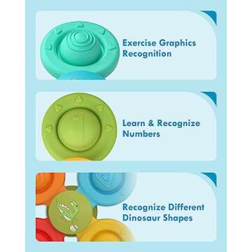 Lehoo Castle Toddler Bath Toys - Silicone Spinners for 1+ Year Olds