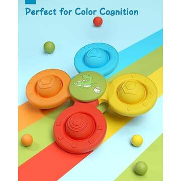Lehoo Castle Toddler Bath Toys - Silicone Spinners for 1+ Year Olds