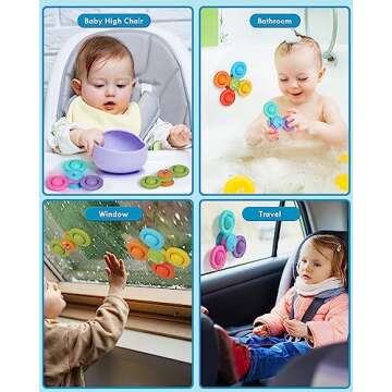 Lehoo Castle Toddler Bath Toys - Silicone Spinners for 1+ Year Olds