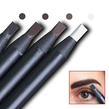 YIZHUO Microblading Eyebrows Pencil Long Lasting Waterproof Brow Pencil, Tattoo Makeup Pencil Microb...