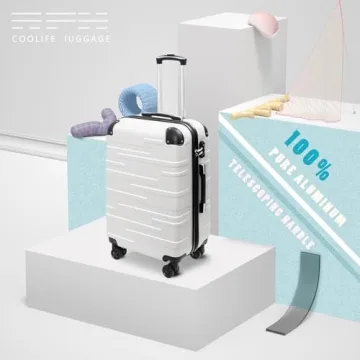 Coolife Expandable 3 Piece Luggage Set Perfect for Travel