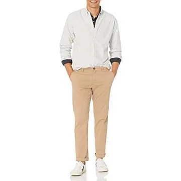 Amazon Essentials Men's Long-Sleeve Regular-Fit Stretch Oxford Shirt (Available in Big & Tall), Light Grey White Vertical Stripe, 4X-Large Big