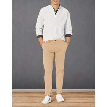 Amazon Essentials Men's Long-Sleeve Regular-Fit Stretch Oxford Shirt (Available in Big & Tall), Light Grey White Vertical Stripe, 4X-Large Big