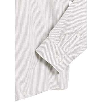 Amazon Essentials Men's Long-Sleeve Regular-Fit Stretch Oxford Shirt (Available in Big & Tall), Light Grey White Vertical Stripe, 4X-Large Big