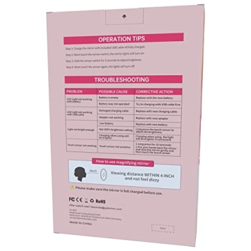 FUNTOUCH Oversized Lighted Makeup Mirror with 10X Magnification