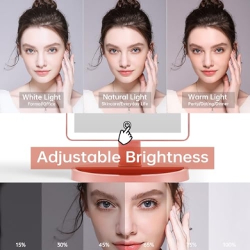 FUNTOUCH Oversized Lighted Makeup Mirror with 10X Magnification