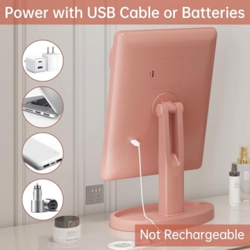 FUNTOUCH Oversized Lighted Makeup Mirror with 10X Magnification